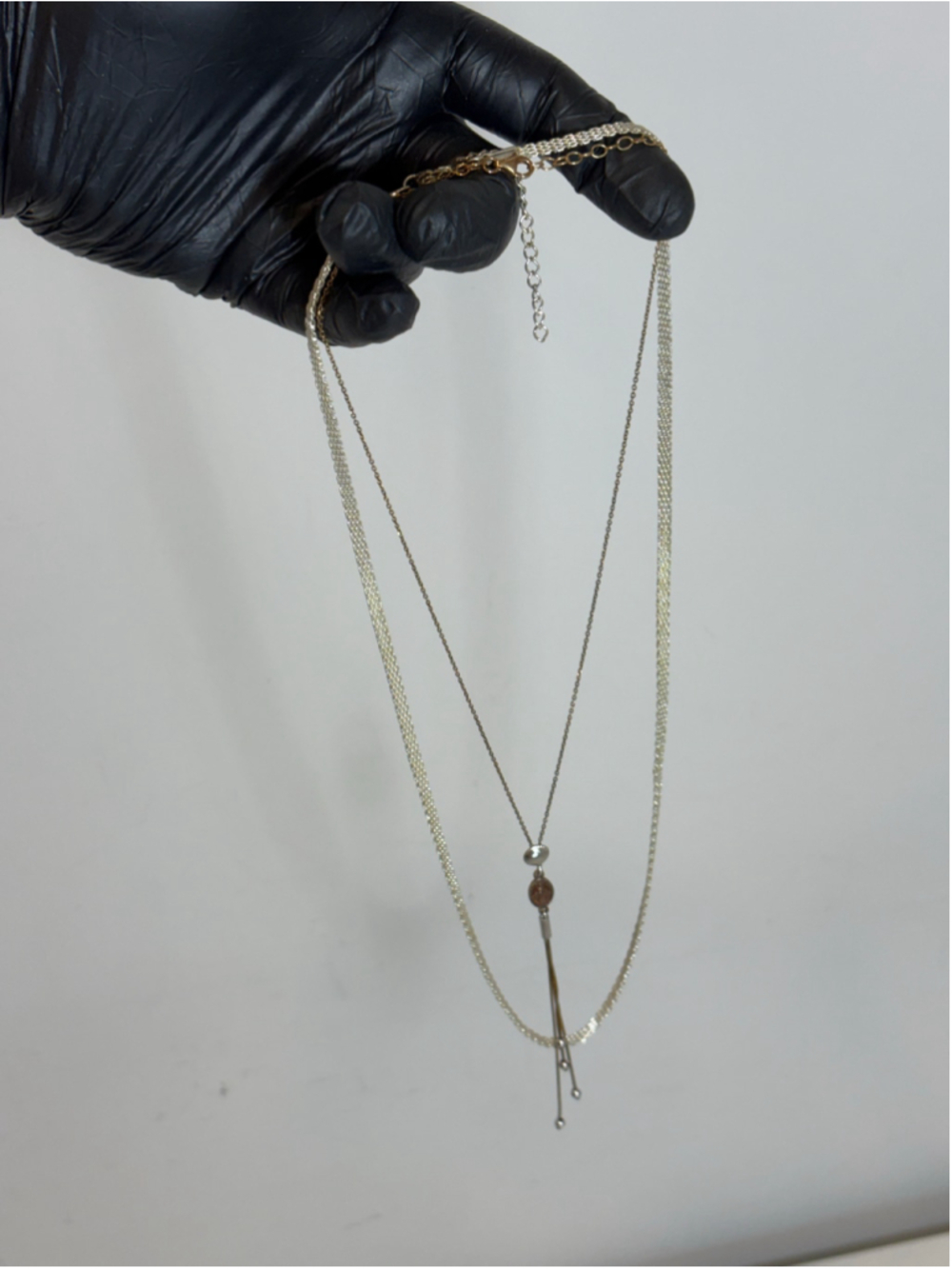 Vintage Multi Strand Layered Miraculous Medal Lariat Tassel Necklace Metal #B